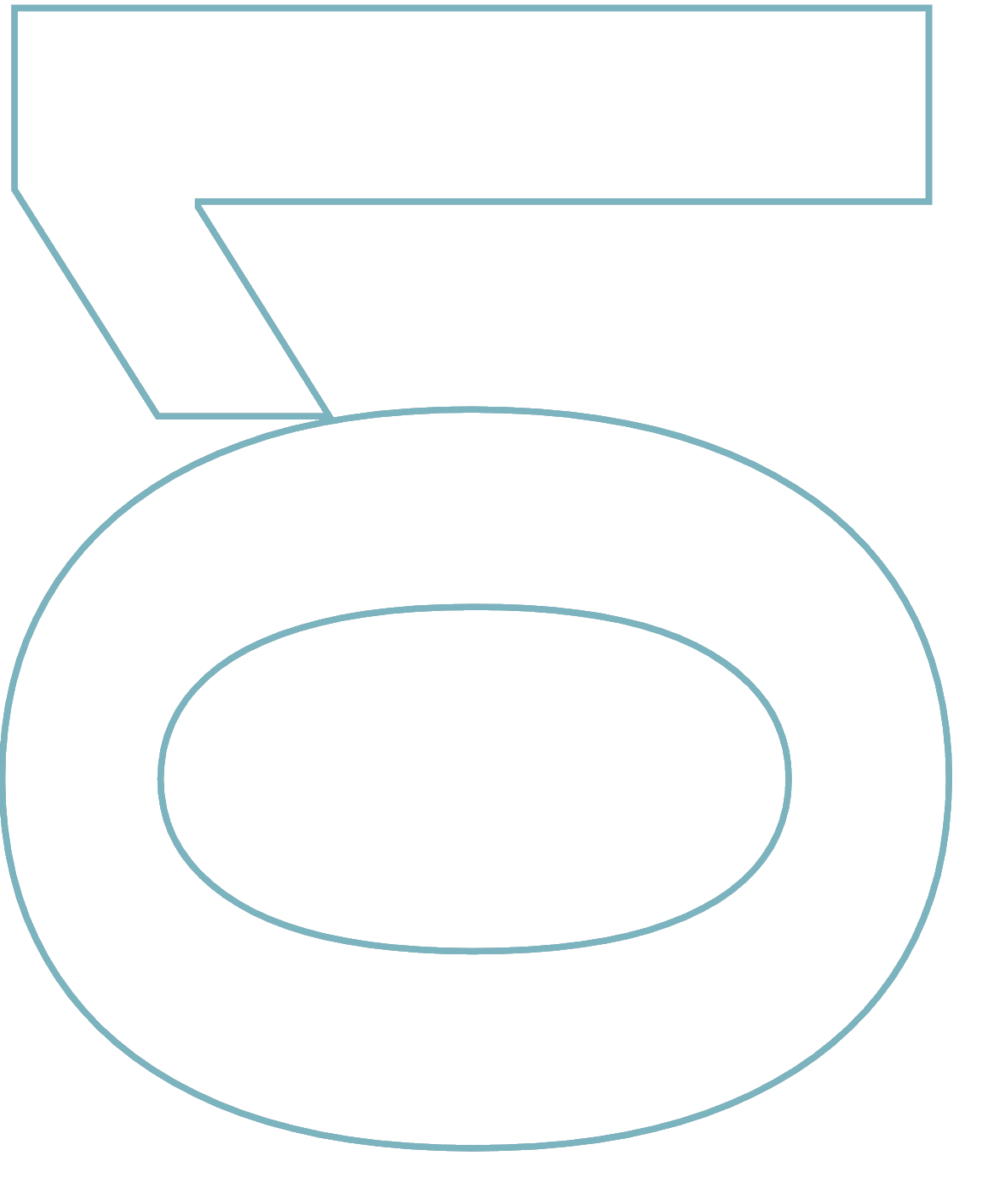 Graphic of the number "01" in blue text, displayed vertically